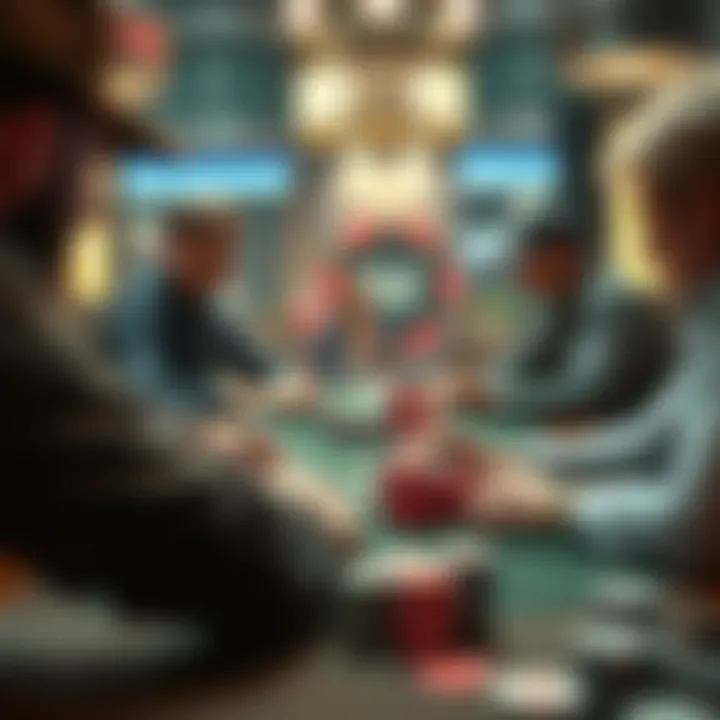 Illustration of diverse poker game variations being played