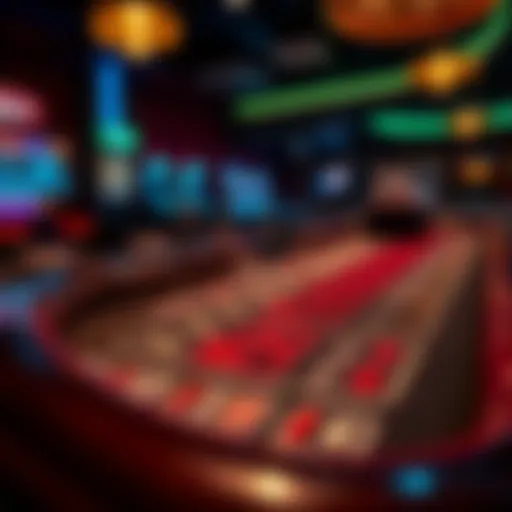 A digital craps table showcasing various betting options