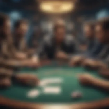High-Stakes Poker Game A vibrant table showcasing a high-stakes poker game with intensity in the air.