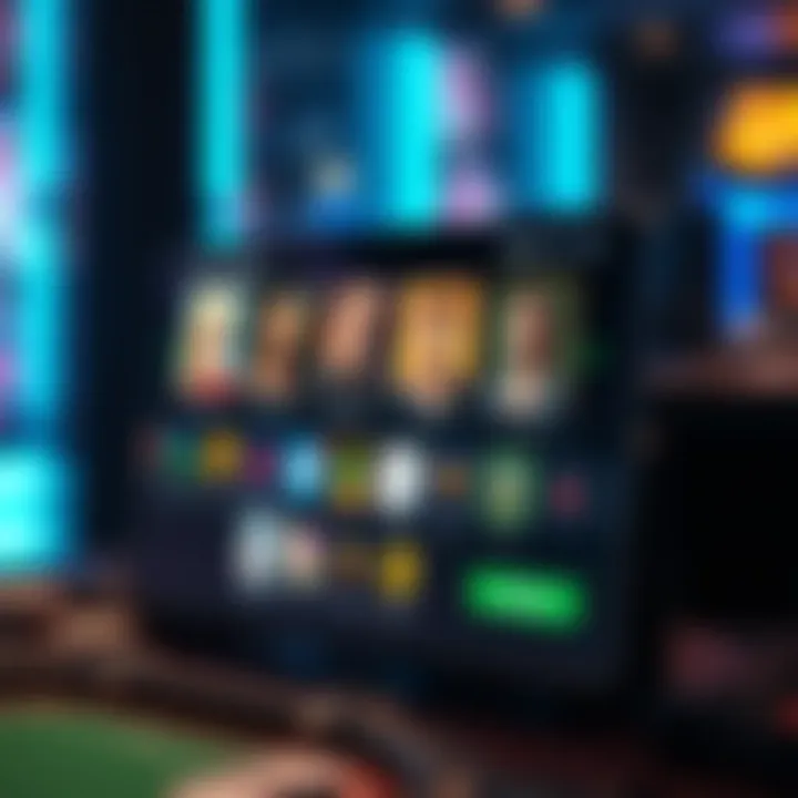 User interface showcasing game selection