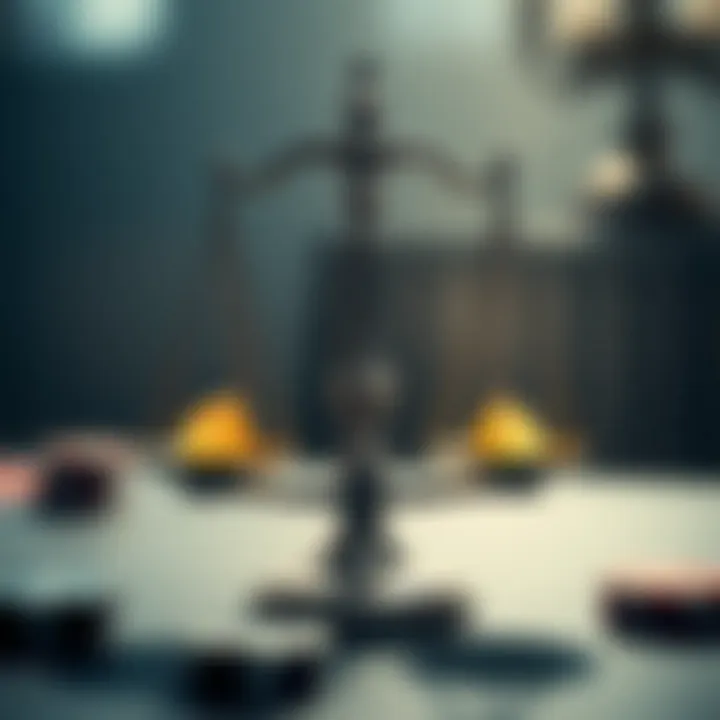 An abstract depiction of karma represented through a balanced scale