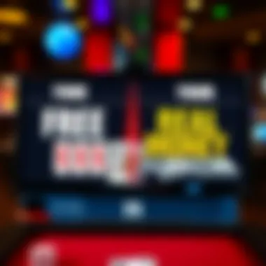 Transitioning from Free to Real Money A split screen displaying free play on one side and real money play on the other