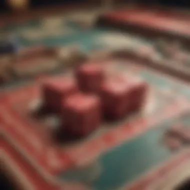 Traditional Pai Gow Tiles A picturesque view of traditional Pai Gow tiles arranged strategically on a gaming table.
