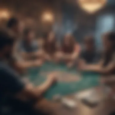 Engaging Gaming Experience An engaging gaming table with players immersed in various card games