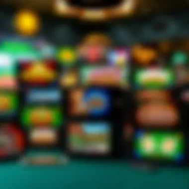 Diverse Online Casino Games on Various Devices An array of popular online casino games displayed on multiple devices