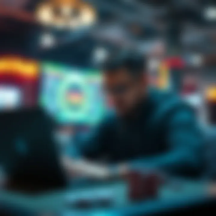 A focused player analyzing their poker strategy on a laptop