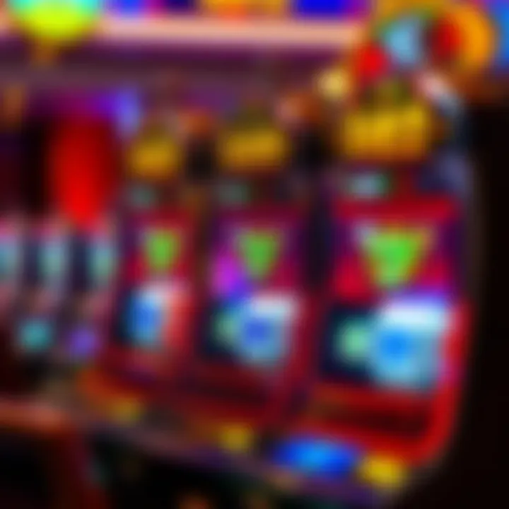 Gameplay features highlighted in a vivid display of a triple slot machine in action.