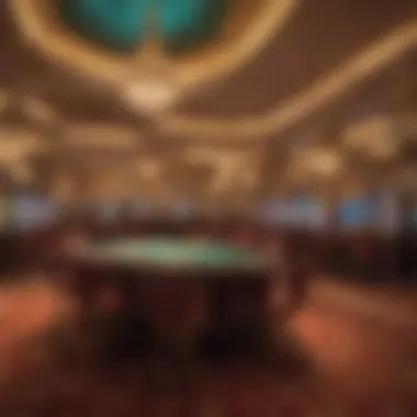 Luxurious interior of the casino showcasing gaming tables