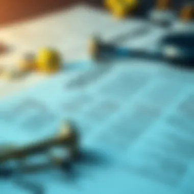 Conceptual image of legal documents and regulations related to online lotteries