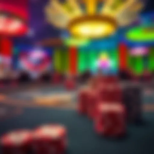 A vibrant poker table setup at Odawa Casino featuring colorful chips and cards