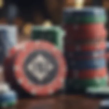 Intricacies of Poker Chips A detailed view of poker chips stacked on a table