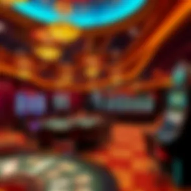 Gaming Options at Scarlet Pearl Casino Wide shot of gaming floor with various table games and slot machines