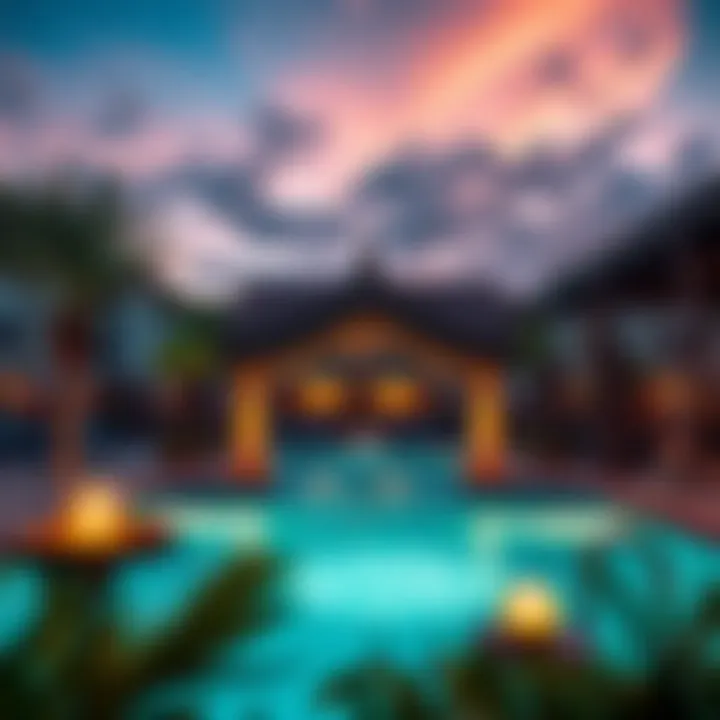 Resort Pool and Outdoor Amenities Scenic views of the resort's pool area and outdoor amenities