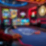 A digital poker table showcasing various game interfaces