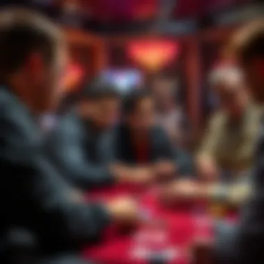 A group of focused players engaged in a game of Vegas 3 Poker
