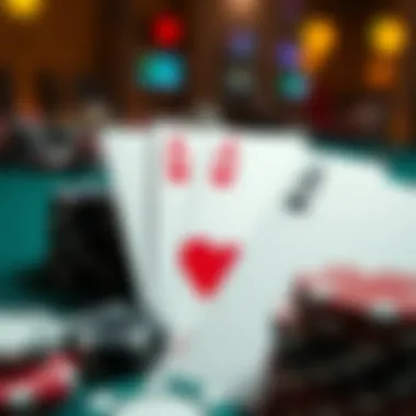 A close-up of unique cards used in Vegas 3 Poker