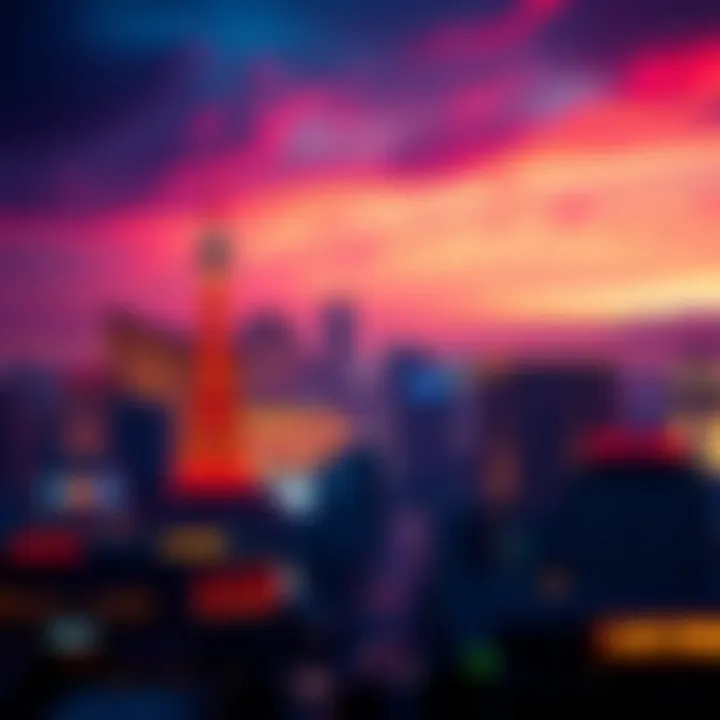 A captivating Las Vegas skyline under neon lights