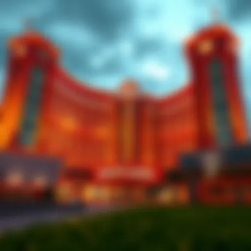 Expansive view of Winstar Casino's exterior showcasing its grandeur