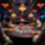 Virtual poker table showcasing gameplay