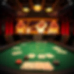 A detailed illustration of a Five Card Stud Poker table setup