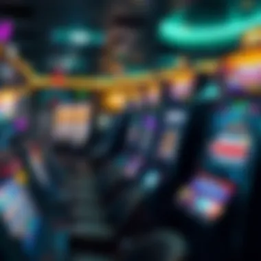 Virtual casino scene showcasing offline slot machines