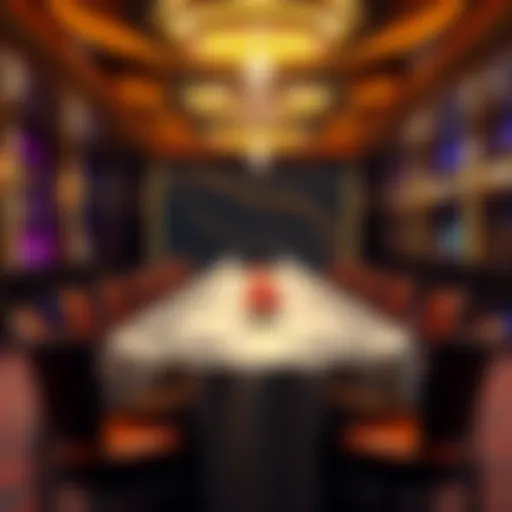 Elegant dining setup at a luxury casino restaurant in New York.