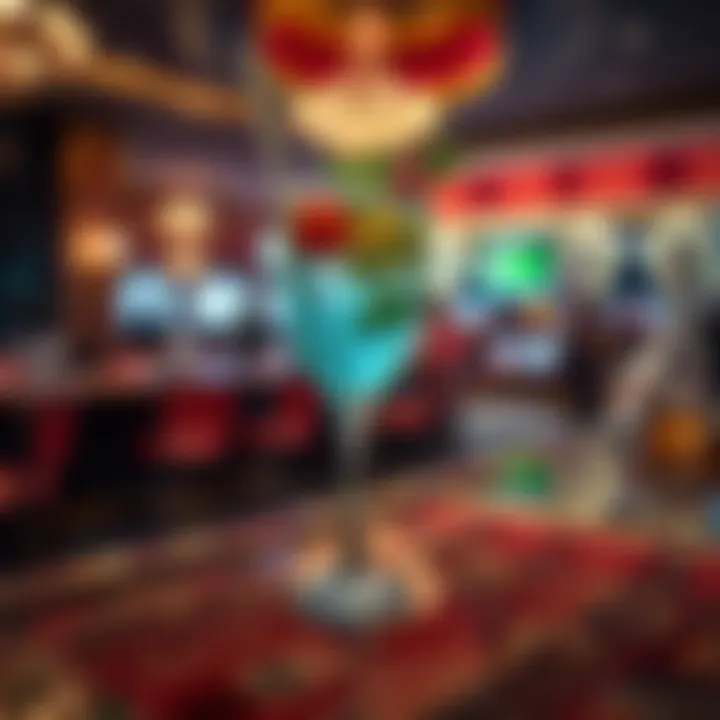 Trendy cocktail served at a fashionable casino bar.