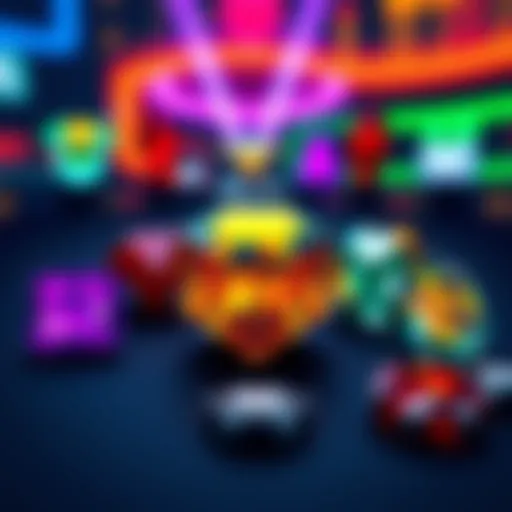 A visually striking representation of gemstones integrated into a digital gaming environment