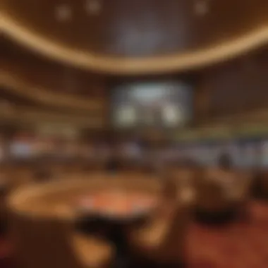 Interior of the Golden Nugget sports book featuring comfortable seating and large screens