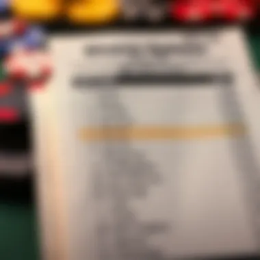 A close-up of a betting slip with various sports options highlighted.