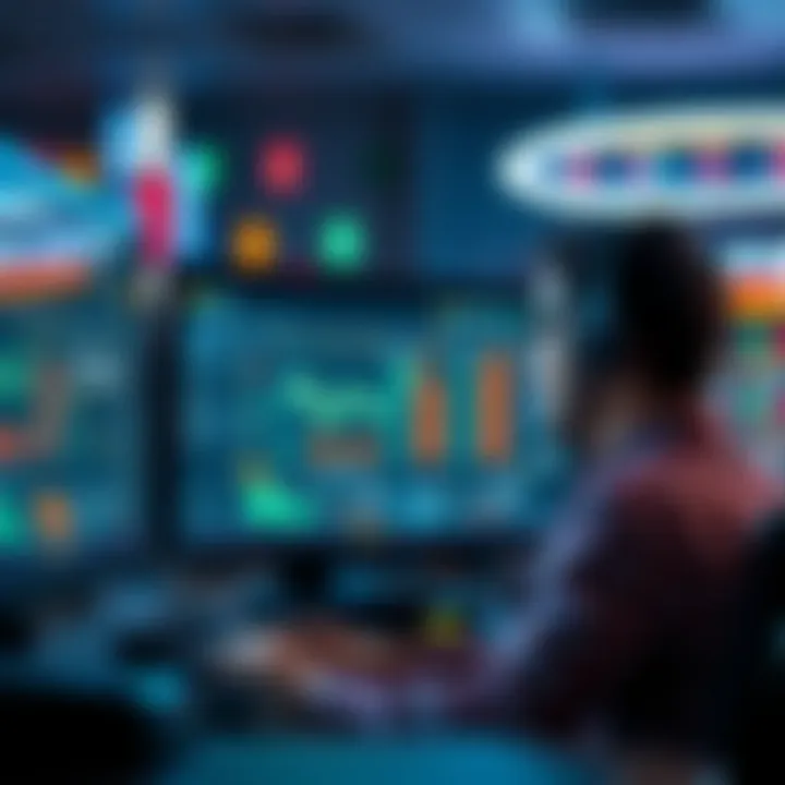 Person analyzing data on a computer, focusing on slot game statistics