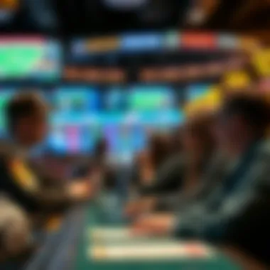 Engaged Bettors at Indiana Grand Sportsbook Engaged bettors enjoying their experience at the sportsbook