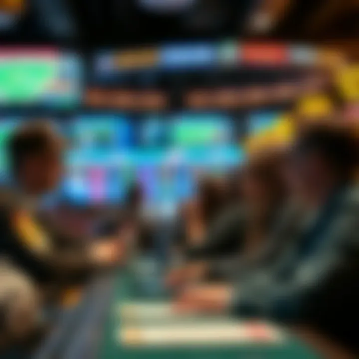 Engaged Bettors at Indiana Grand Sportsbook Engaged bettors enjoying their experience at the sportsbook