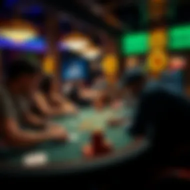 A vibrant poker table with players engaged in a game