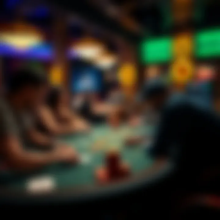 A vibrant poker table with players engaged in a game