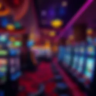 Vibrant gaming floor filled with slot machines and table games at the casino