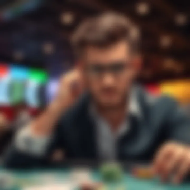 An illustration of a player deep in thought, analyzing options