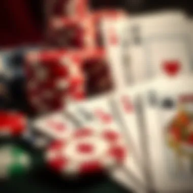 Poker Chips and Cards for Strategy Close-up of poker chips and cards