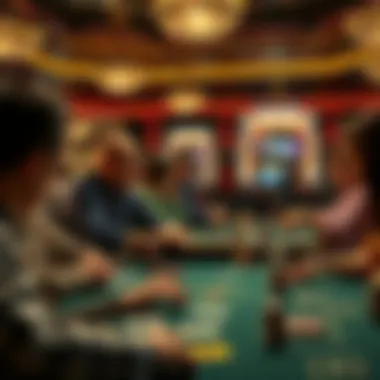 Engaged Players at the Poker Table A poker table with players engaged in a game