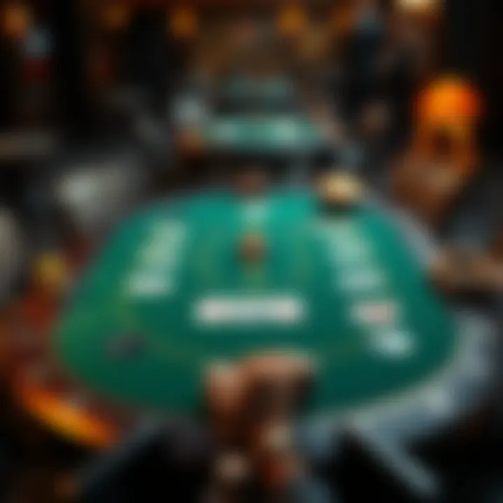 A detailed view of a Three Card Poker table setup