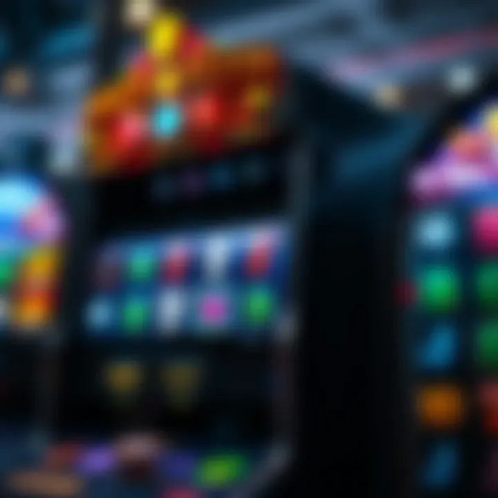 A digital slot machine showcasing vibrant graphics and potential winnings.