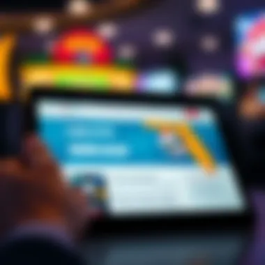 An overview of the Florida Lottery homepage on a tablet