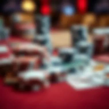 Close-Up of Poker Chips and Cards A close-up of poker chips and cards on a table