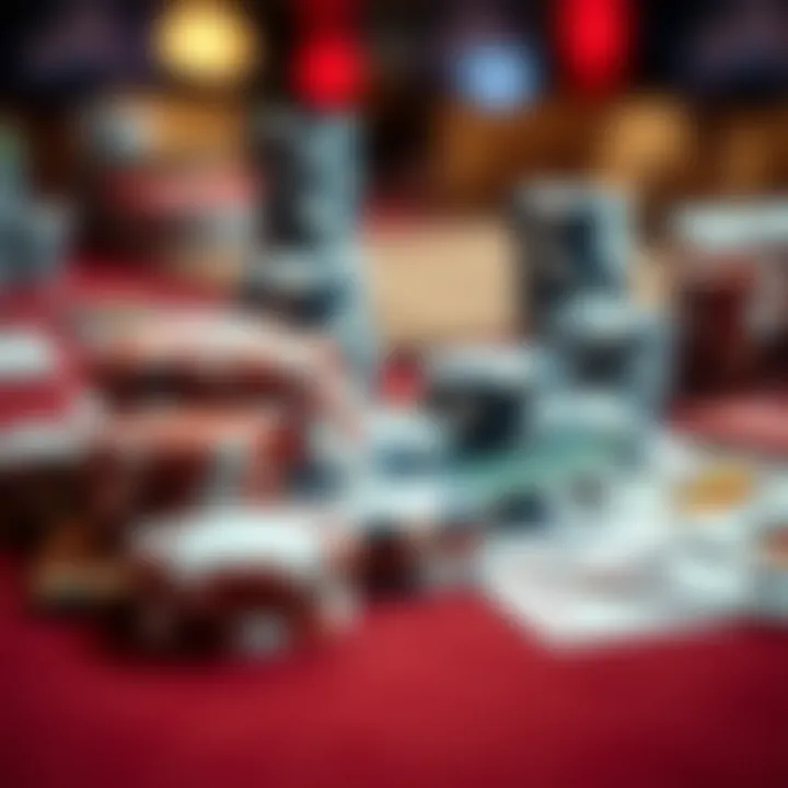 Close-Up of Poker Chips and Cards A close-up of poker chips and cards on a table