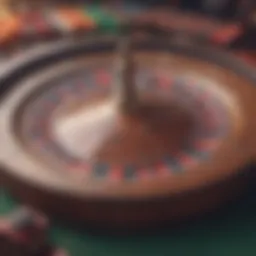 Roulette wheel spinning with vibrant colors