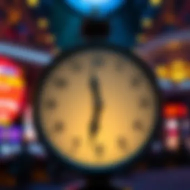 Clock showing different times in a casino