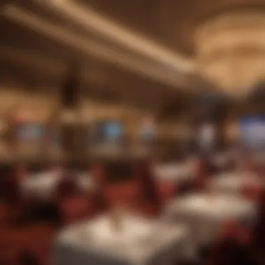 Gourmet Dining at Resorts World Casino Gourmet dining options available at the casino with elegantly set tables