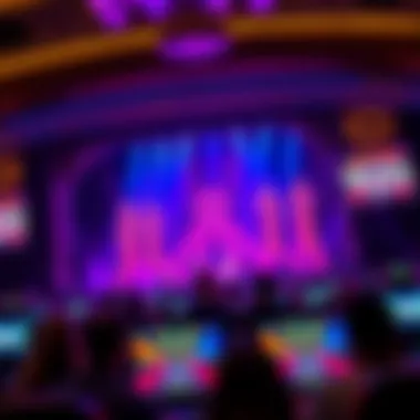 Vibrant entertainment show with performers on stage