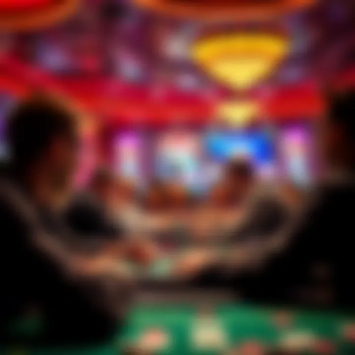 Exciting gaming tournament atmosphere with players engaged