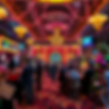 Festive celebration with decorations and guests enjoying